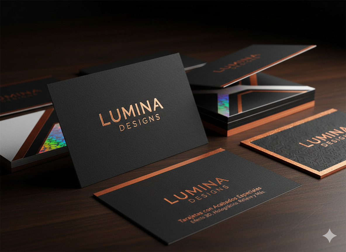Tarjetas con acabados especiales